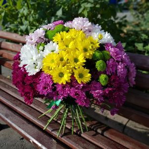 Buchet  de  25 crizanteme multicolore